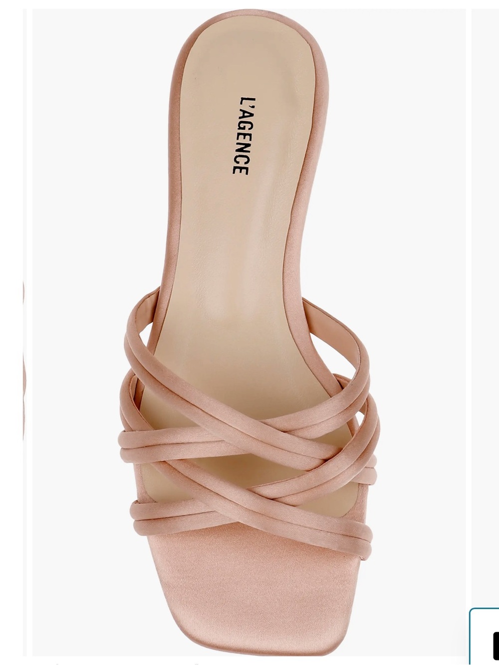 L'AGENCE “Abelle” Strappy Silk Slide Sandal, 9